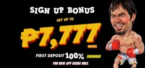 Sign up Bonus get up to ₱7,777 - First deposit 100% Cashback for new app users only-P4
